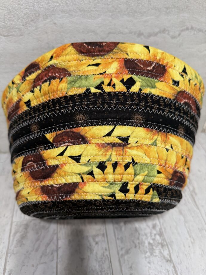 Black and Yellow Sunflower Medium Fabric Bowl #1 - Image 2