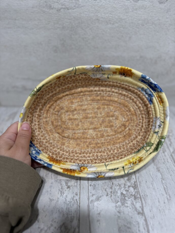 Yellow Sunflowers and Daisies Small Fabric Bowl - Image 2
