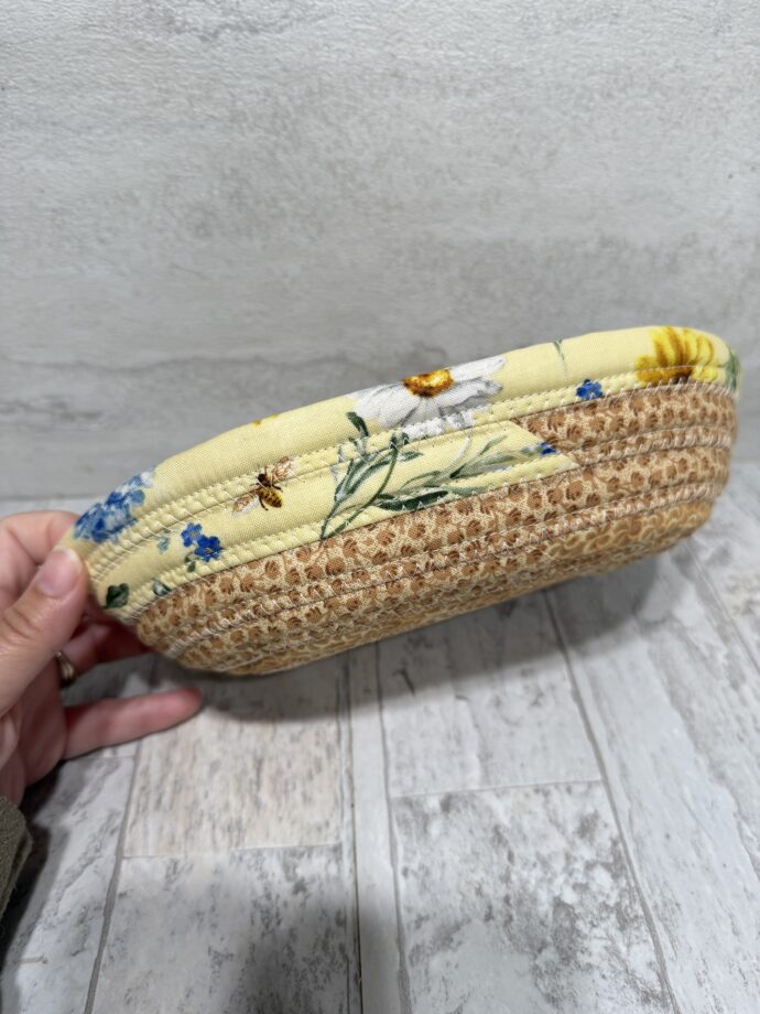Yellow Sunflowers and Daisies Small Fabric Bowl - Image 3