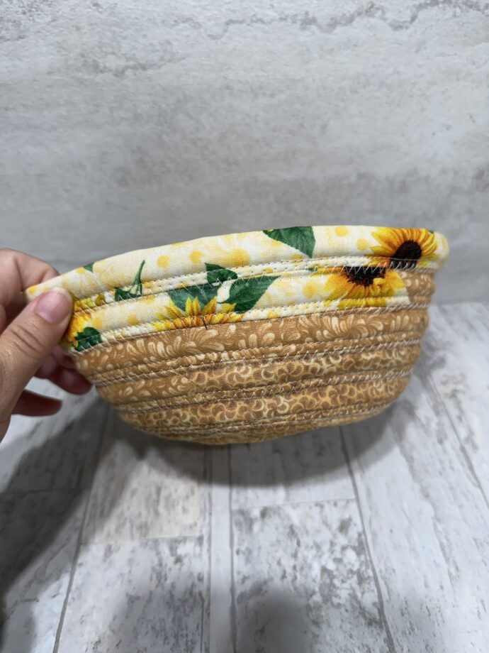 Yellow Sunflowers and Charm Small Fabric Bowl - Image 3