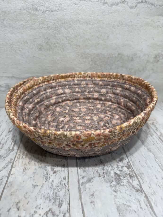 Gray and Peachy Small Fabric Bowl