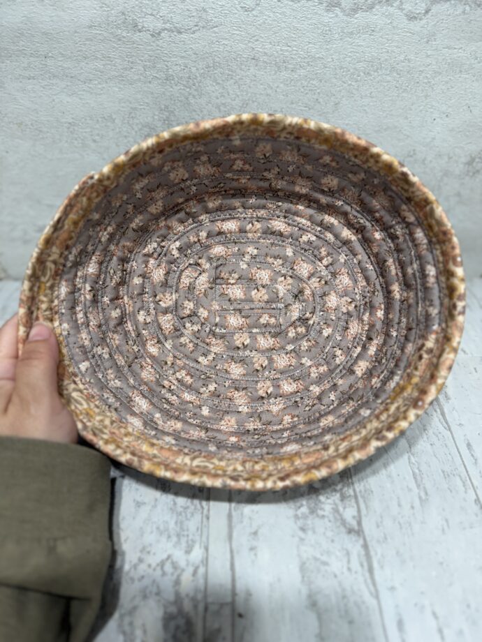 Gray and Peachy Small Fabric Bowl - Image 2