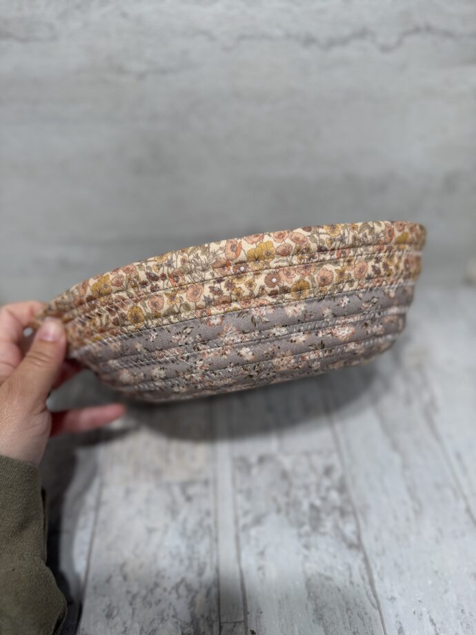 Gray and Peachy Small Fabric Bowl - Image 3