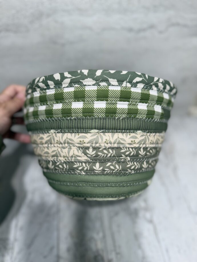 Green Medium Fabric Bowl #2 - Image 3