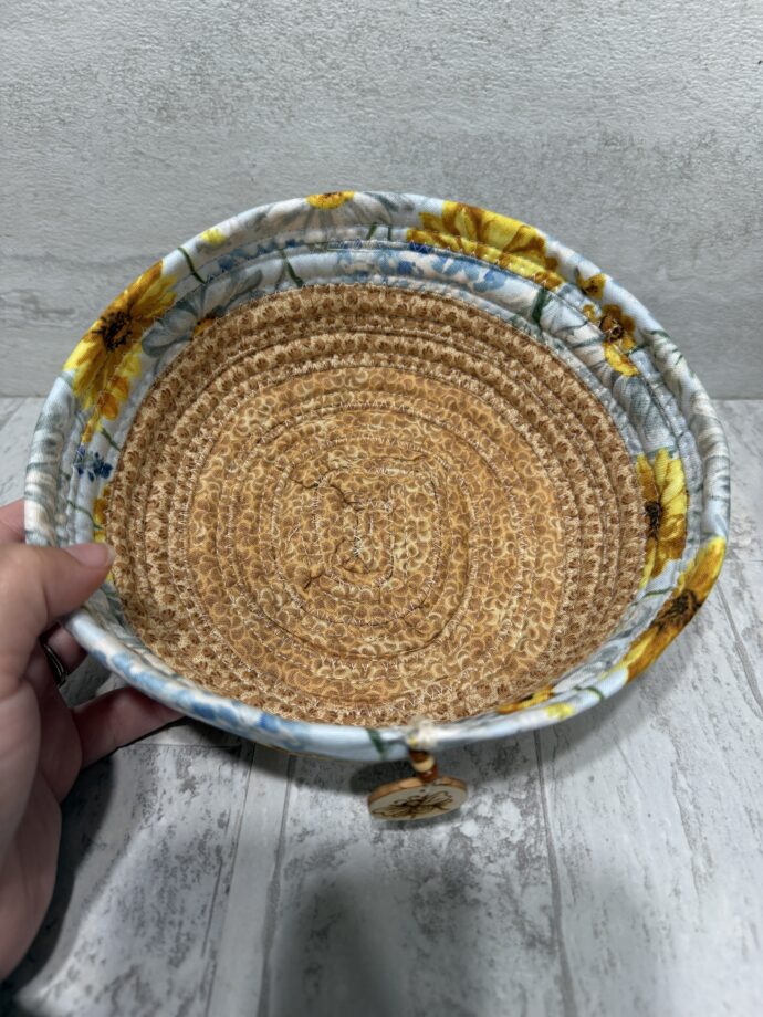 Yellow Sunflowers and Daisies Small Fabric Bowl - Image 2