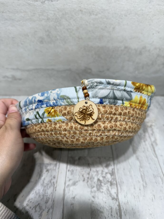 Yellow Sunflowers and Daisies Small Fabric Bowl - Image 3