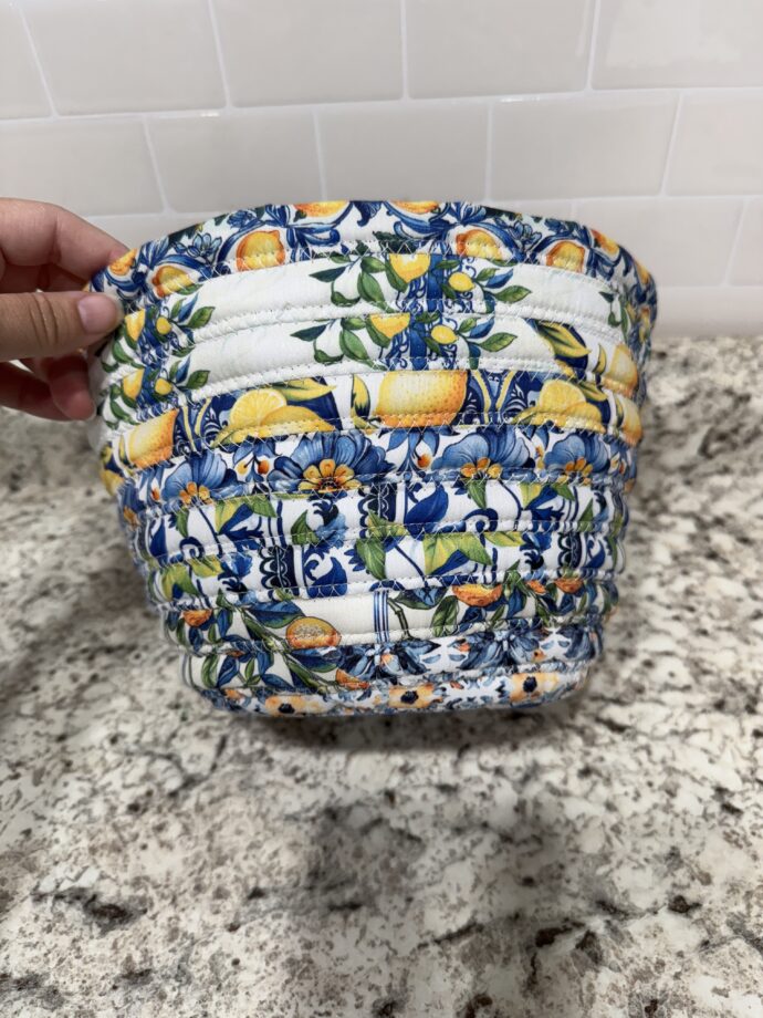 Lemons Medium Fabric Bowl - Image 2