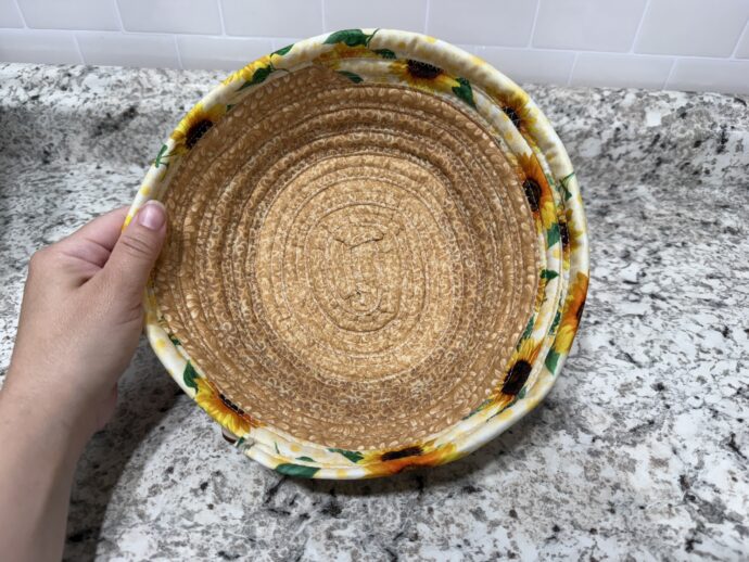 Yellow Sunflowers and Charm Small Fabric Bowl #2 - Image 2