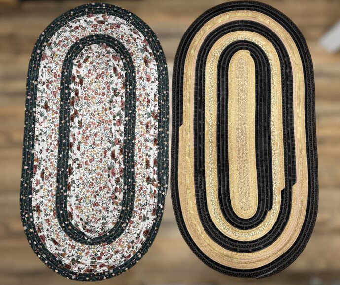 Black and Cream Oval Rug - Image 3