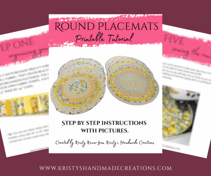 Round Fabric Placemats Printable Tutorial
