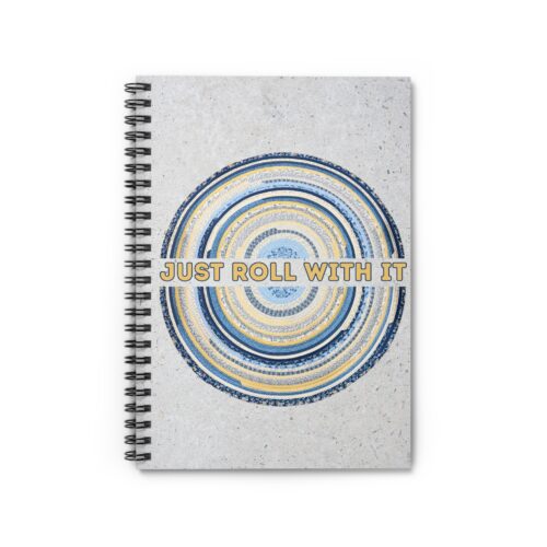 Just Roll With It Blue and Yellow Rug Notebook Spiral Notebook