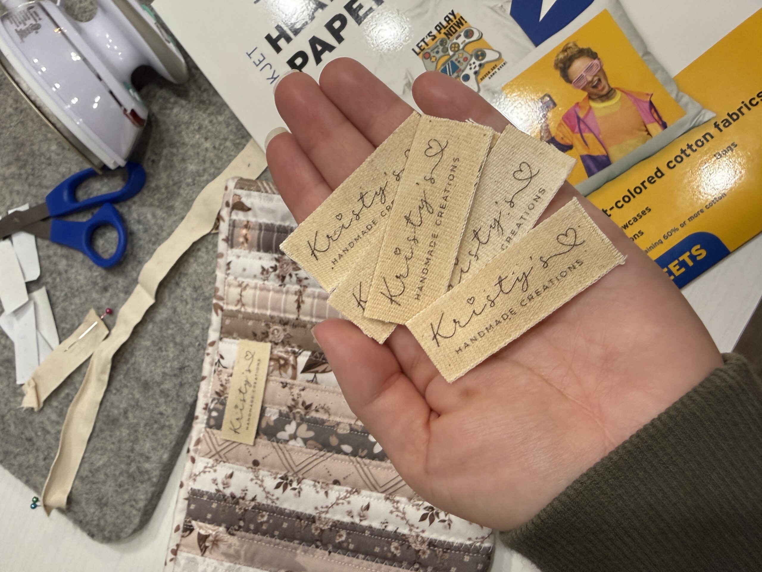 How to Make Your Own Sewing Labels for Jelly Roll Rugs and More