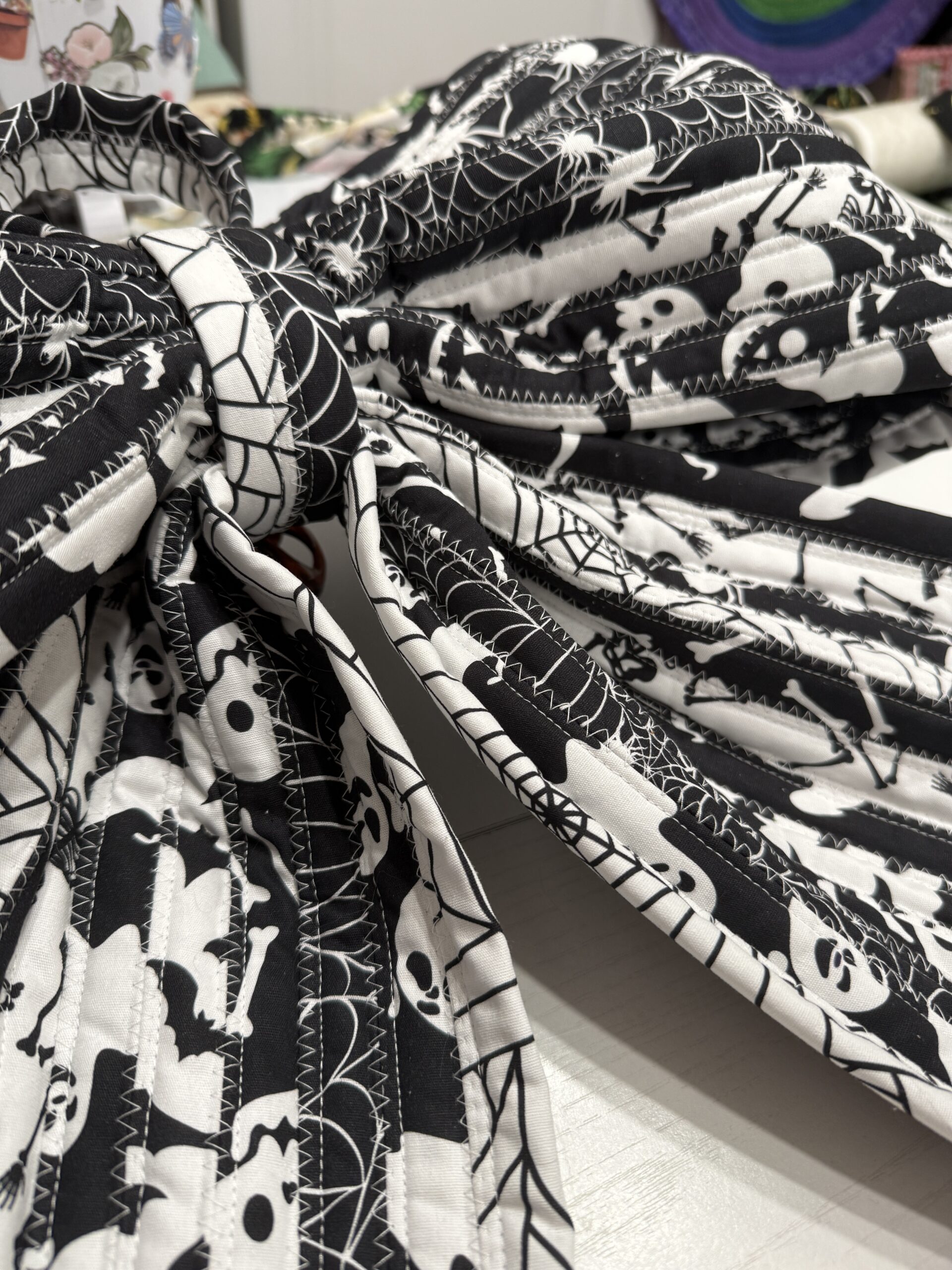Black and White Giant Fabric Bow - Image 2