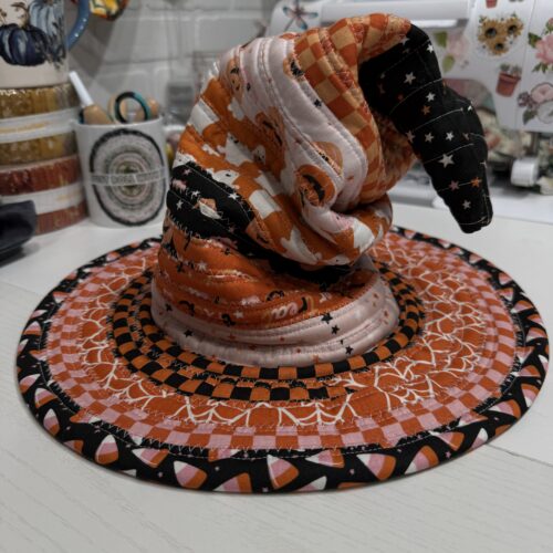 Orange and Black SMALL Witchy Hat