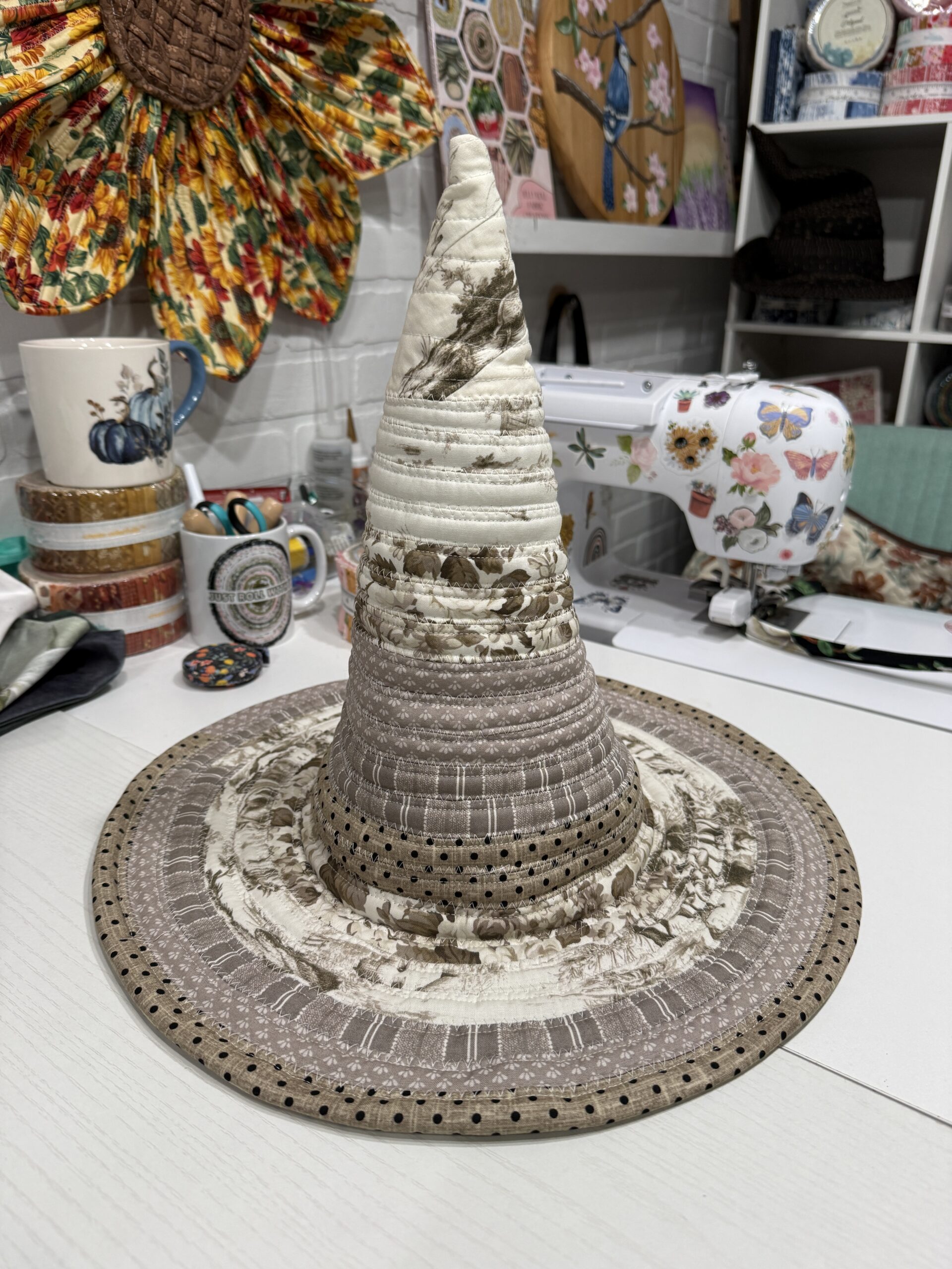 White and Gray Witchy Hat - Image 2